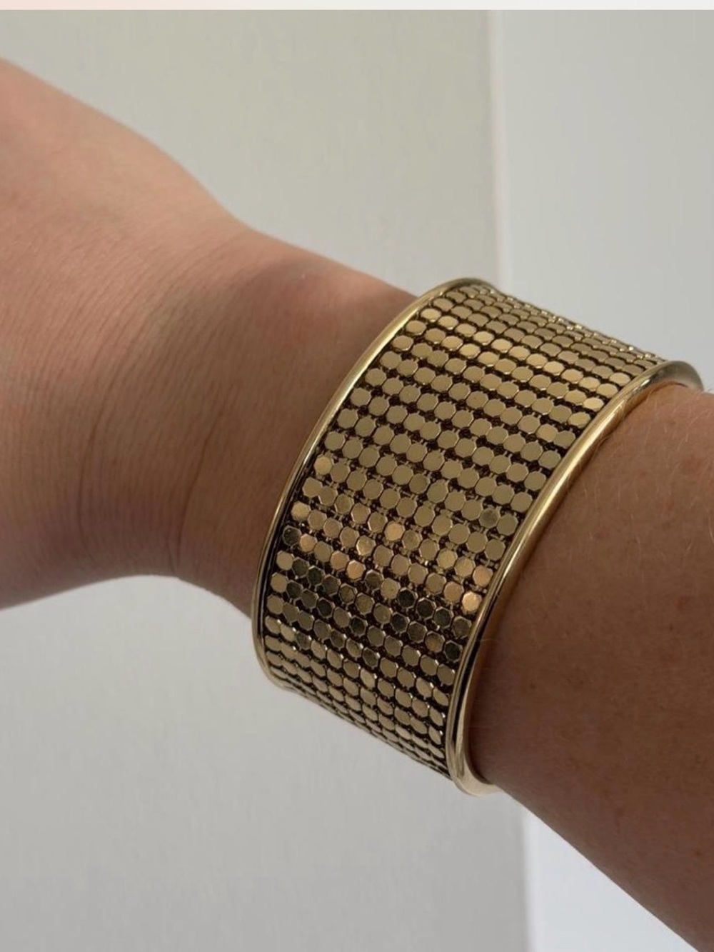 Vintage Gold Mesh Cuff Bracelet - Women Accessories